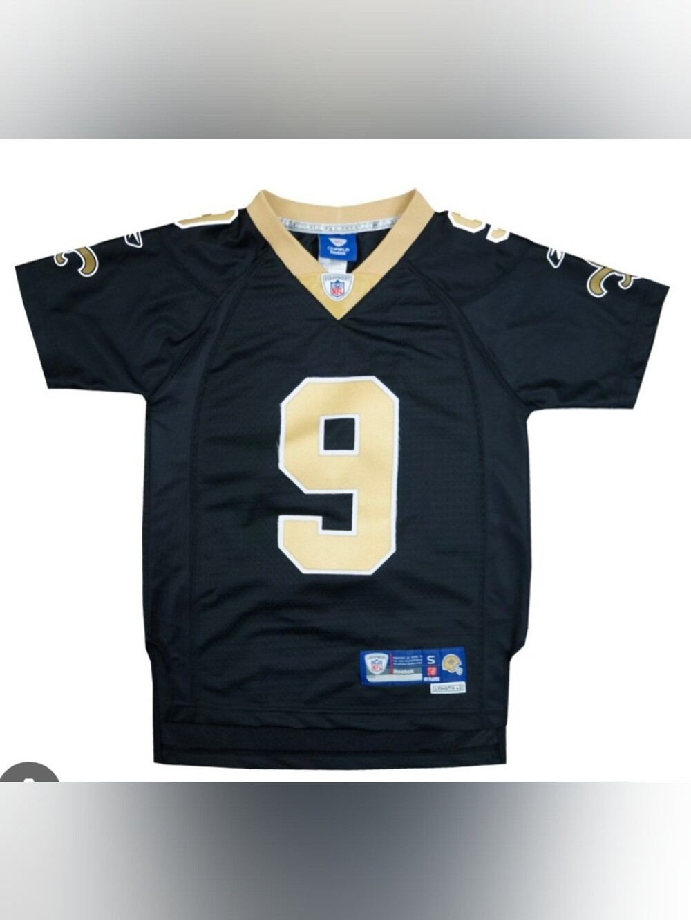 Reebok Kids Black & Gold Football Jersey with Number 9 14/16 L